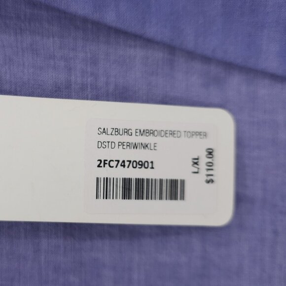 NWT SOFT SURROUNDINGS Periwinkle Embroidered Salzburg Topper Cardigan Open L/XL - Picture 6 of 8